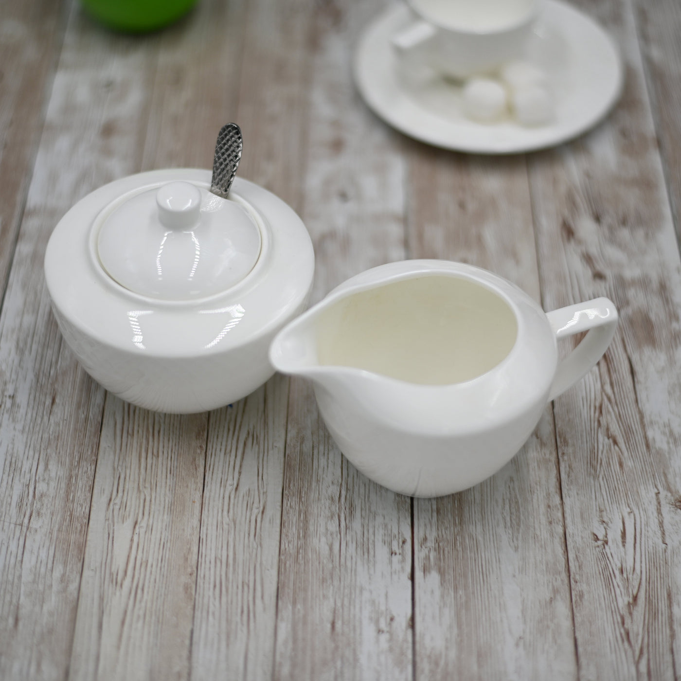 White Sugar Bowl 11 Oz & Creamer - Just Stuf Store