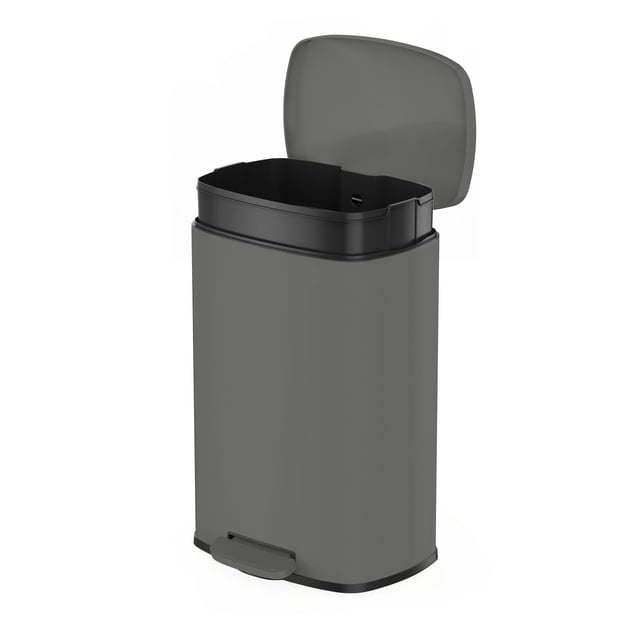 13.2 Gallon Trash Can, Rectangular Step On Kitchen Trash Can - Just Stuf Store