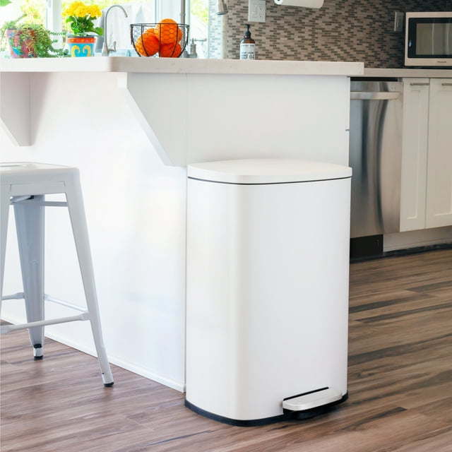 13.2 Gallon Trash Can, Rectangular Step On Kitchen Trash Can - Just Stuf Store