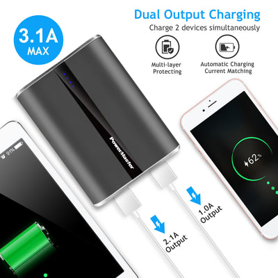 12000mAh Portable Charger with Dual USB Ports 3.1A Output Power Bank Ultra-Compact External Battery Pack - Just Stuf Store