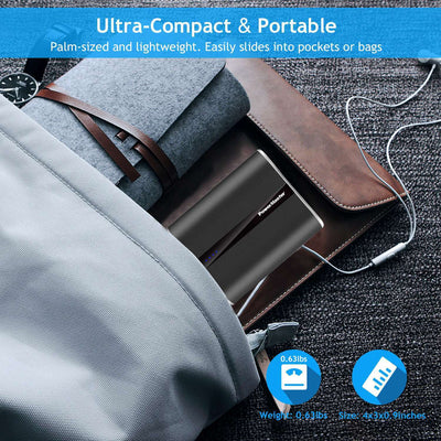 12000mAh Portable Charger with Dual USB Ports 3.1A Output Power Bank Ultra-Compact External Battery Pack - Just Stuf Store