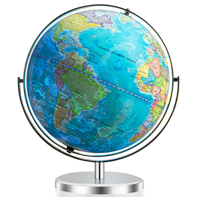 13" Illuminated World Globe 720° Rotating Map with LED Light - Just Stuf Store