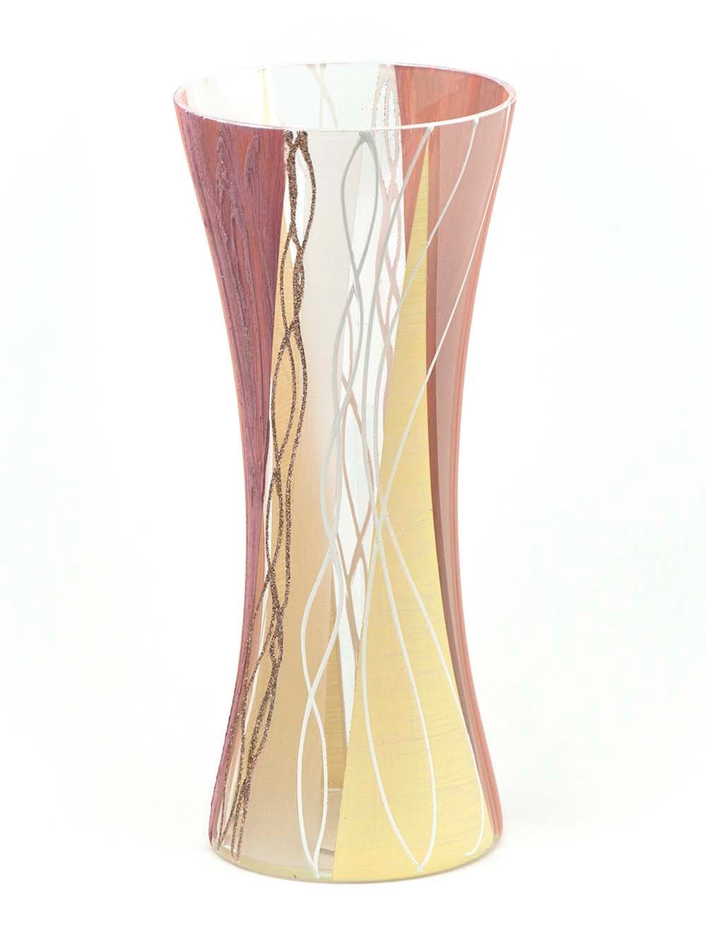 Handpainted Art Glass Vase | Interior Design Home Room Decor | Table vase 12 inch - Just Stuf Store